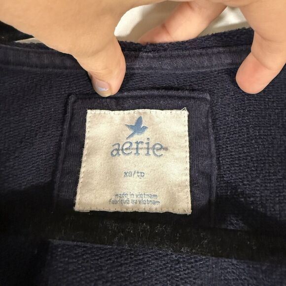 Aerie Hoodie Women's XS Blue Lower East Side New York Pockets Pullover Cotton - Picture 4 of 8